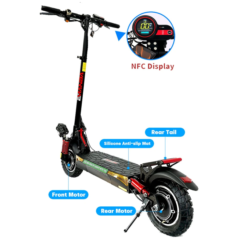 Emanba X4 Off-Road E-Scooter – 1600W Dual Motor, 10 Inch Banden, 60 km Bereik