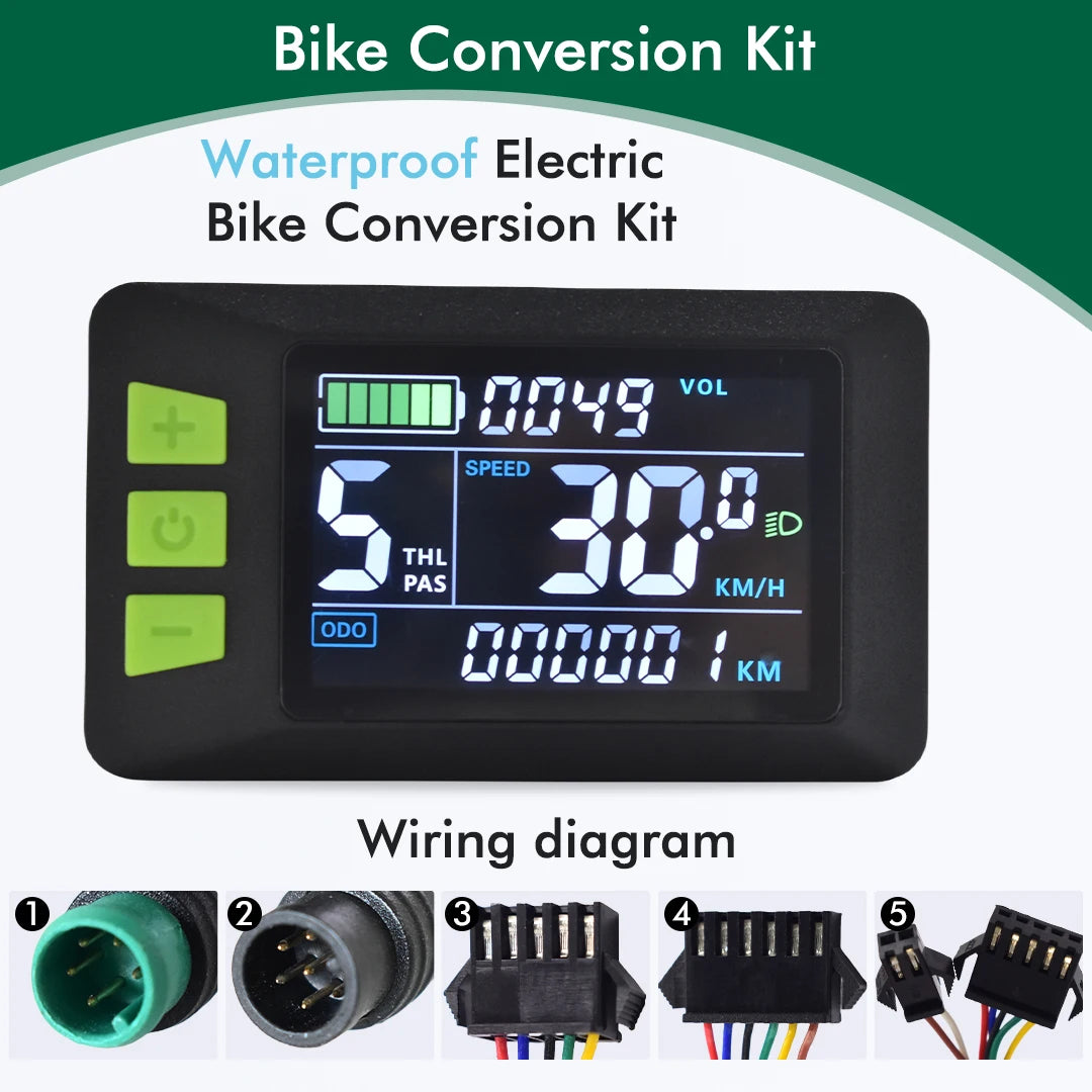 UART 2 P3C Electric Bike LCD Display Meter E Scooter LCD Panel With USB UART For Mountain Electric Bike Parts (5PIN)