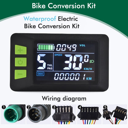 UART 2 P3C Electric Bike LCD Display Meter E Scooter LCD Panel With USB UART For Mountain Electric Bike Parts (5PIN)