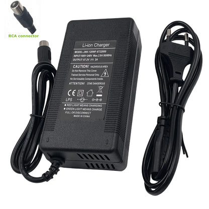 60V Charger 2A Output 67.2V/2A Charger For Wheelbarrow Harley Citycoco 16S 60V lithium Battery GX16 Connector with Fan 100-240V