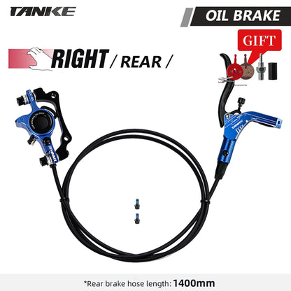TANKE MTB Bike Hydraulic Disc Brake Set 160mm Rotors Oil Calliper Plate Front Rear Mountain Bicycle Blue-RR China
