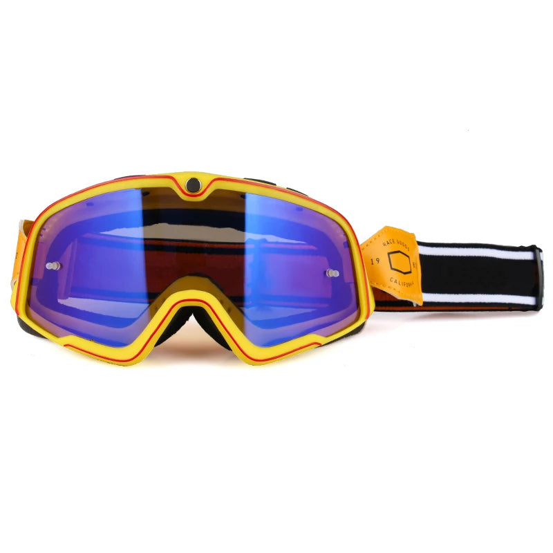 Retro Motorcycle Goggles Ski Glasses Sunglasses ATV Goggles Non-slip Belt AntiUV Cafe Racer Chopper Cycling Racing Free shipping 3
