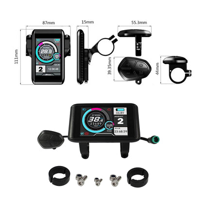 Electric Bike 36V-72V 1000W-1500W 35A 45A 3-Mode Sine Wave Ebike Motor and Speed Controller Set with Colorful LCD UKC1 Display