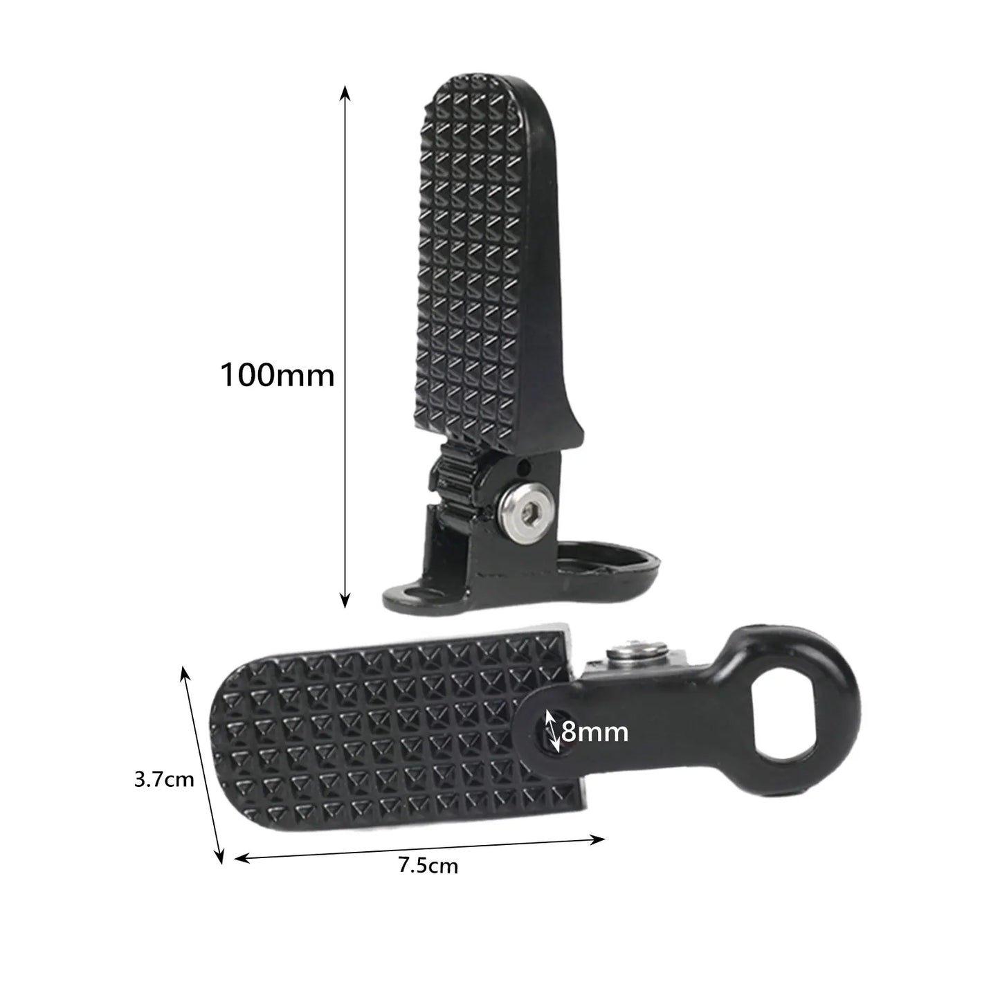 2x Bike Rear Pedals Metal Foldable Foot Pegs for Electric Bicycle Motorcycle Bikes Rear Footrest Non Slip Replacement Pedal