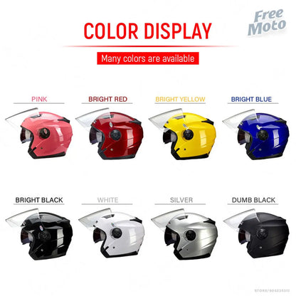 Motorcycle Dual Lens Vintage Helmets Four Seasons Racing Half Casque Helmet