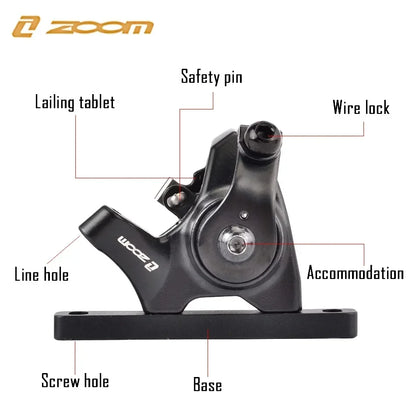 ZOOM DB580 Road Bike Line Pull Flat Mount Dual Piston Mechanie Disc Brake 140mm Disc Brake Caliper Ultralight Bike Accessories