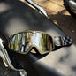 Motorcycle Glasses Windproof Motorcycle Helmet Glasses Sunglasses Retro Universal Leather Retro Motorcycle Accessories BGL-G-Silvery