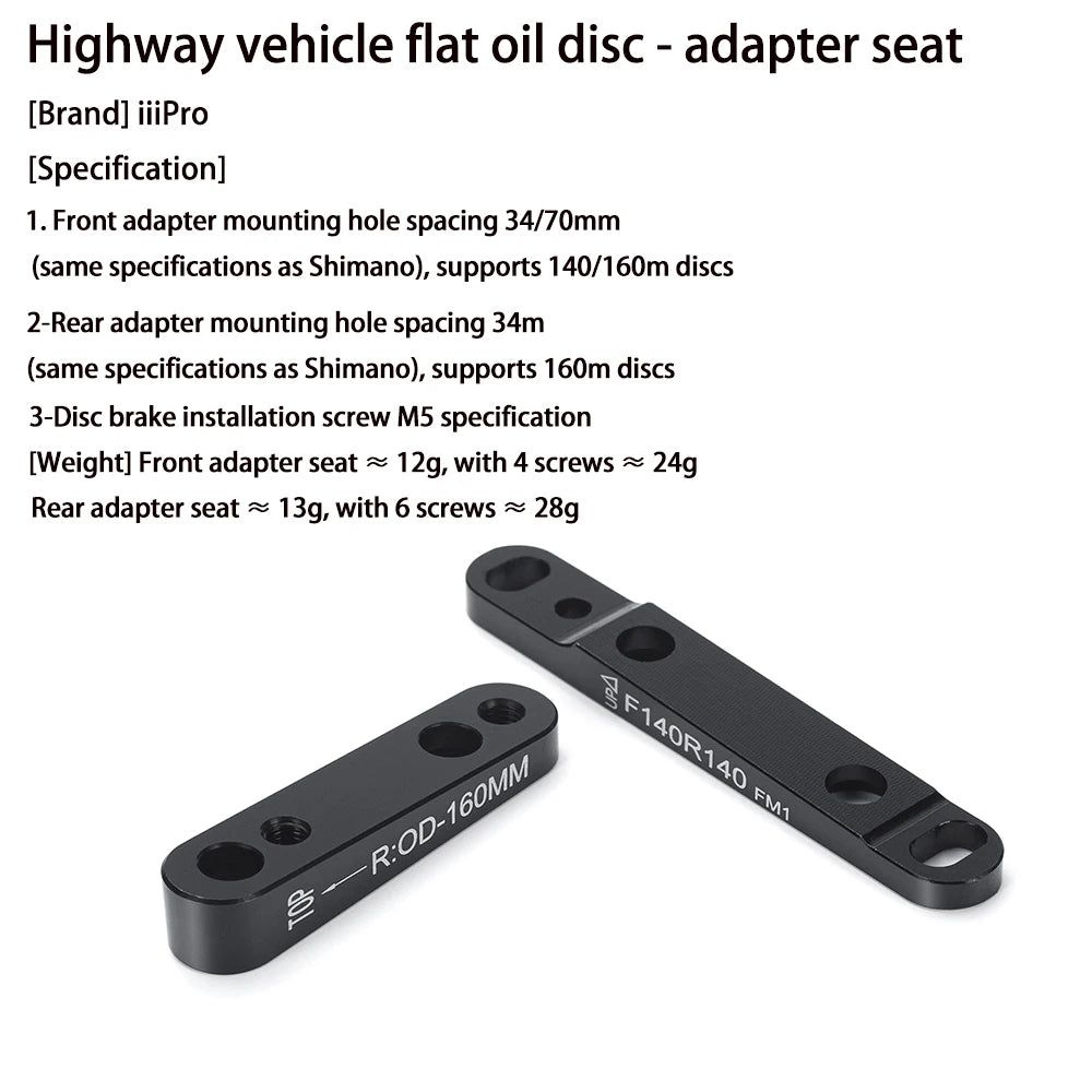 Flat Mount Disc Brake Adapter Road Bike Disc Brake Adapter Front/Rear Aluminum Alloy 140 Or 160 Reversible For 140mm 160mm Rotor