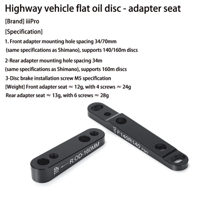Flat Mount Disc Brake Adapter Road Bike Disc Brake Adapter Front/Rear Aluminum Alloy 140 Or 160 Reversible For 140mm 160mm Rotor