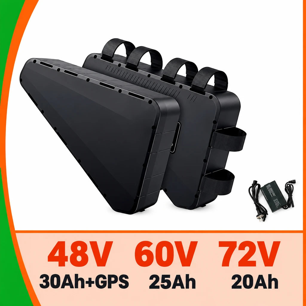 US stock 72V 20Ah triangle lithium ebike battery hard case pack for high power electric bikes
