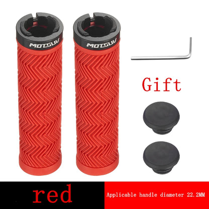 MOTSUV Bicycle Grips MTB Handbar Grip Rubber Non-slip Lock Ring Cycling Anti Slip and Shockproof Mountain Bike Accessory NEW HOT red