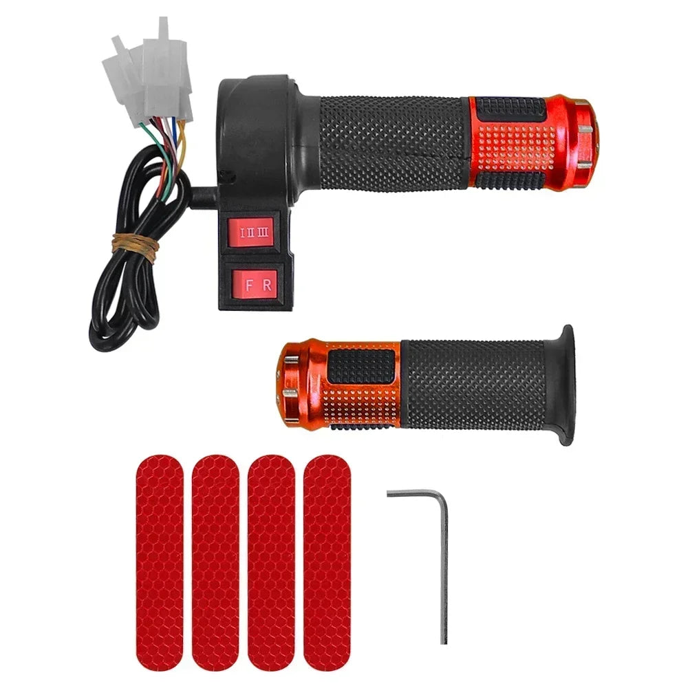 24V 36V 48V 60V 72V Electric Bicycle Finger Throttle Twist Throttle Thumb Throttle with Handle Grips Part for Tricycle/E-scooter