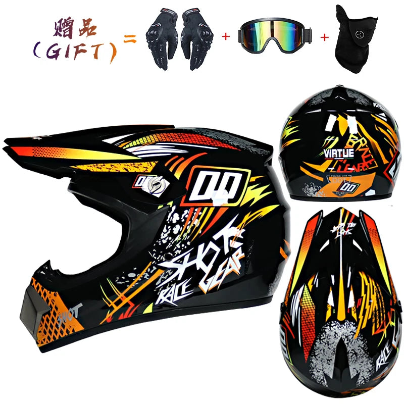 3 pieces gift motorcycle helmet children off-road helmet bike downhill AM DH cross helmet capacete motocross casco