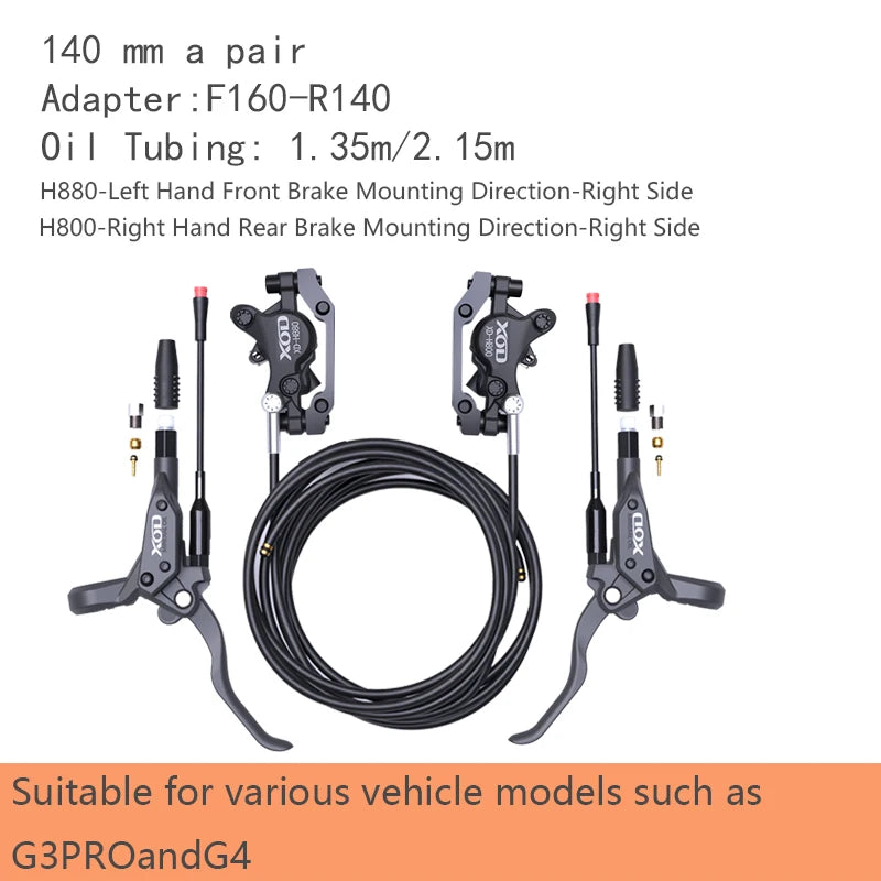 XOD H800/H880 Electric Scooter Hydraulic Disc Brake for KUKirin G2 MAX G2 Master Multiple Models Electric Scooter Brake H880-H800