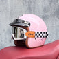 Motorcycle Half Open Face Four Seasons Universal Semi-open Motocross Helmet Pink Happy WSW