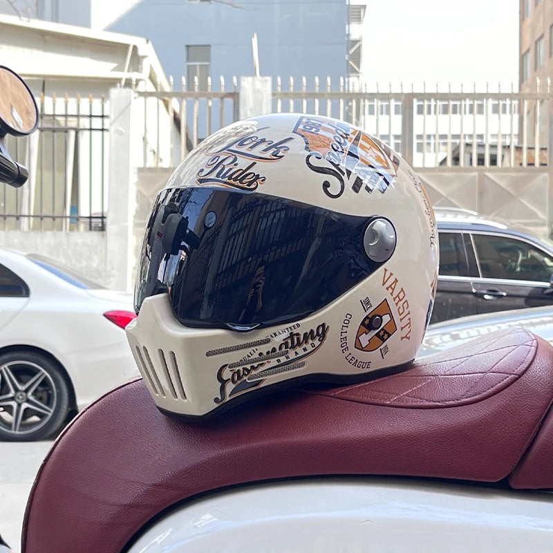 DOT Motorcross Motorcycle Vintage Helmet Moto Racing Ride Full Face Helmet