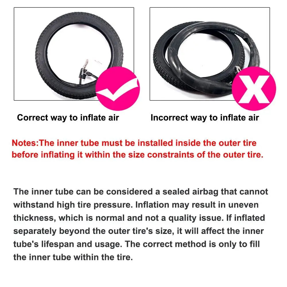 Sport Rubber Bike Inner Tube 12-20inch Durable Road Bicycle Tire Useful Valve Rubber Tube Tyre Mountain Bike