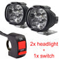 2pcs Motorcycle Led Headlight 12V High Bright Led Lights Lamp for Motorbike Moto External Front Led Focus Auxiliary Spotlights 3pcs set