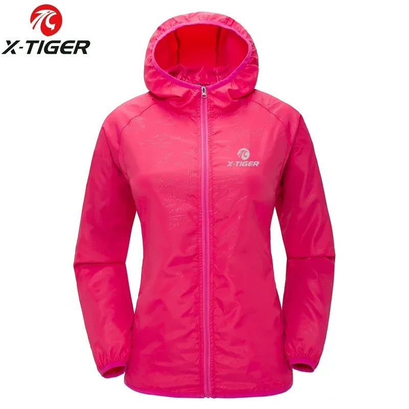 X-TIGER Windproof Reflective Cycling Jersey - Super Light Sunscreen Jacket for MTB and Hiking