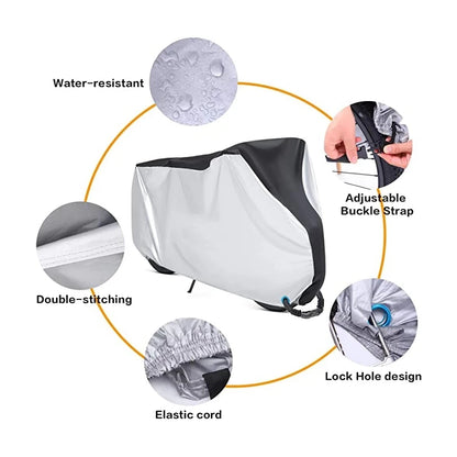 Waterproof Bike Cover Rain Dust Bicycle Cover Anti-UV Protection Bike Outdoor Rain Cover Size 5 S/M/L/XL/XXL With Lock Hole