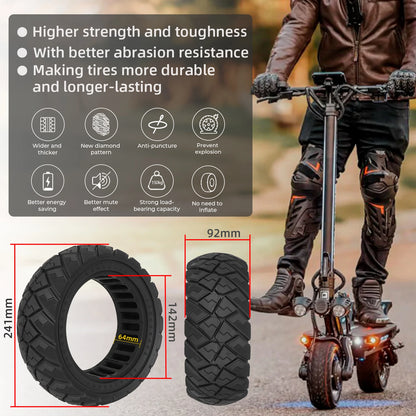 90/65-6.5 Solid Tire All Terrain Thickened Wear-resistant Tubeless Tire for Dualtron /Kaabo /Speedual Electric Scooters