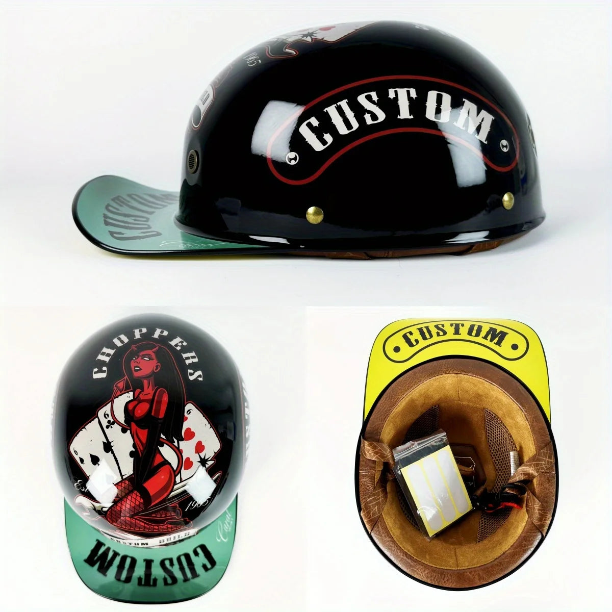 Motorcycle Helmet Men Retro Moto Helmets Half Face Baseball Cap DOT Certification Cycling Helmet