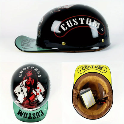 Motorcycle Helmet Men Retro Moto Helmets Half Face Baseball Cap DOT Certification Cycling Helmet