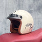 Motorcycle Half Open Face Four Seasons Universal Semi-open Motocross Helmet White Happy