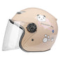 Motorcycle Electric Bike Children Cartoon Pattern Helmet Half Helmet Male Female Children Safety Helmet Beige color China
