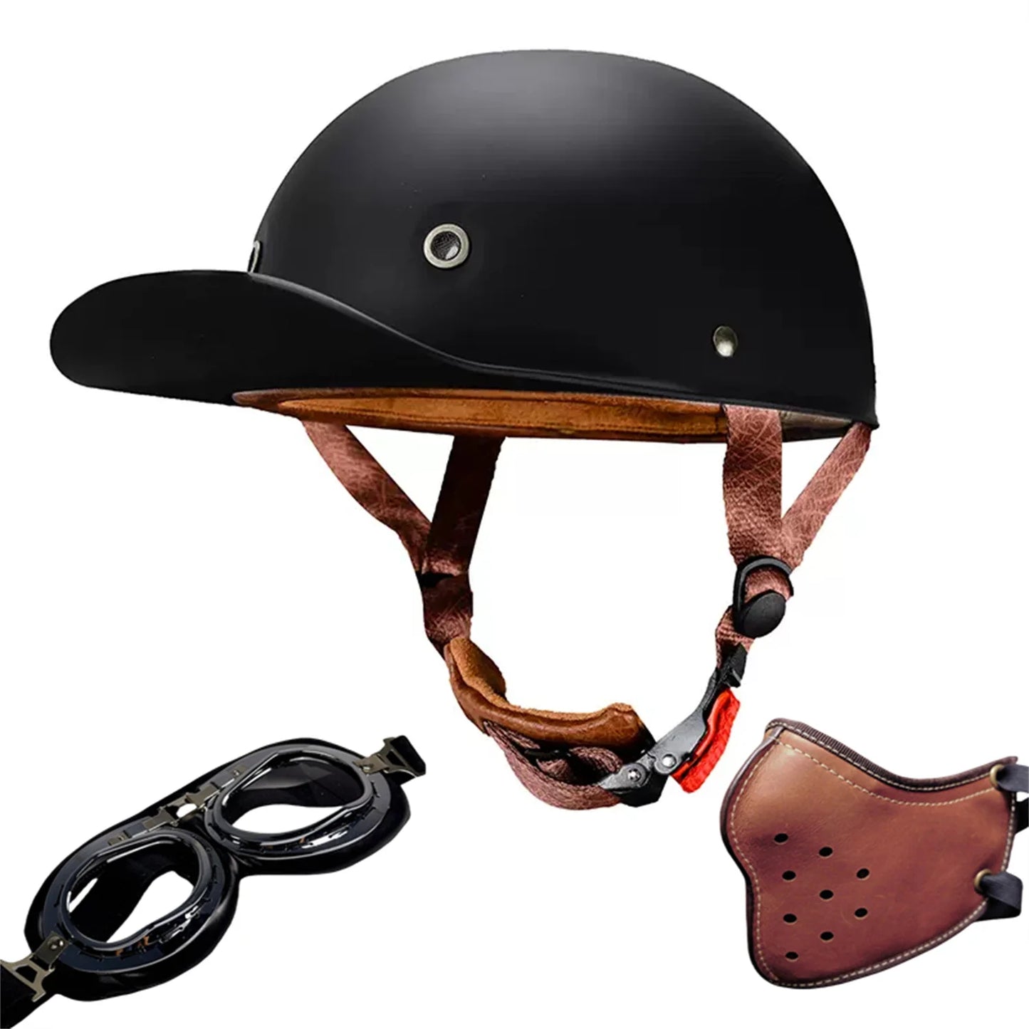motorcycle retro helmets ladybug helmets electric car baseball caps half helmets Matte-black China