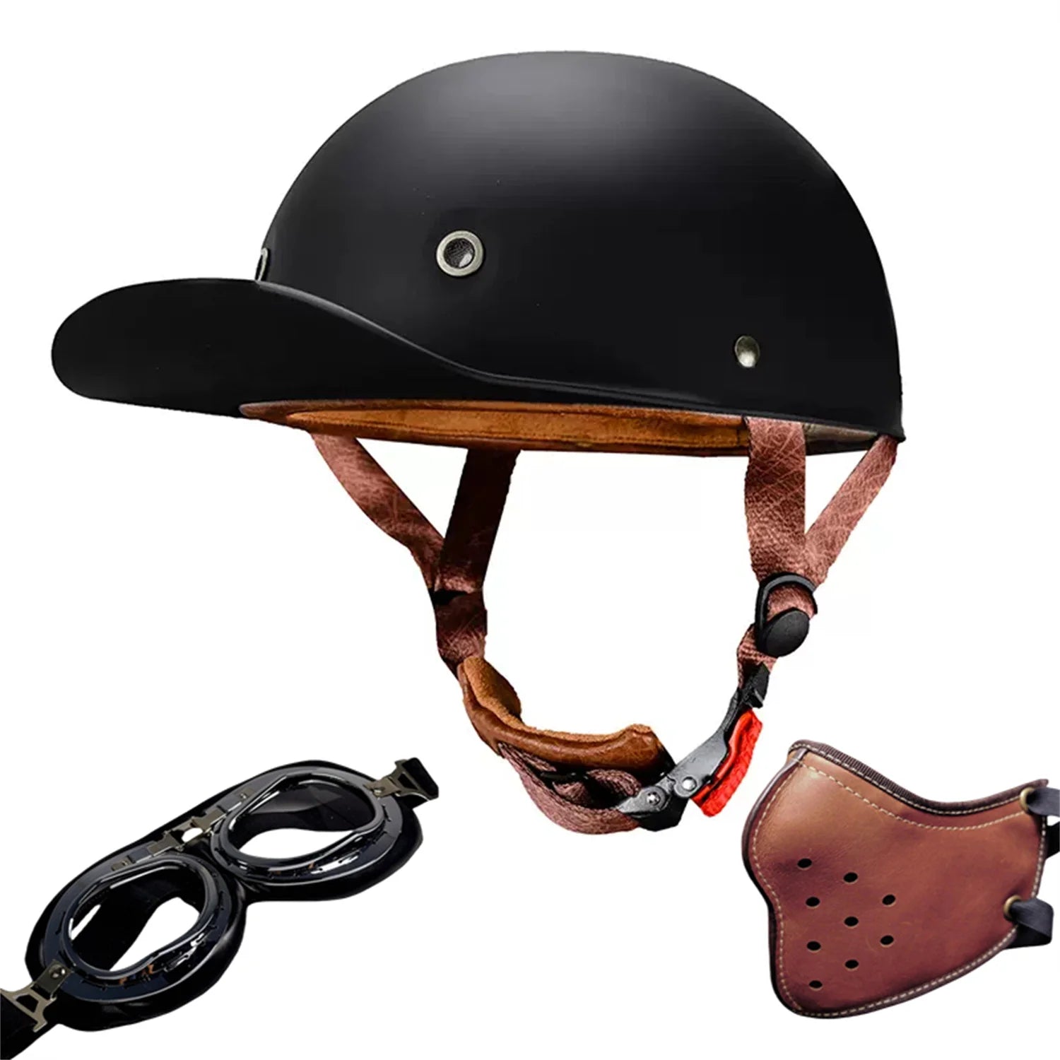 motorcycle retro helmets ladybug helmets electric car baseball caps half helmets Matte-black China