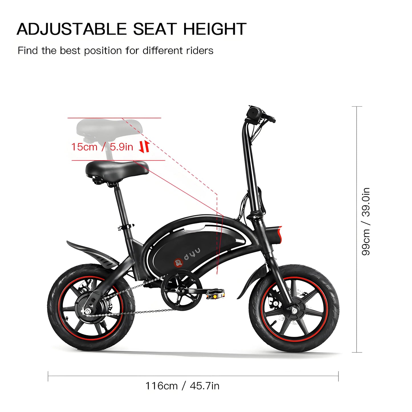 DYU D3F 250W Foldable Electric Bike 36V 10Ah – Compact City Commuter E-Bike