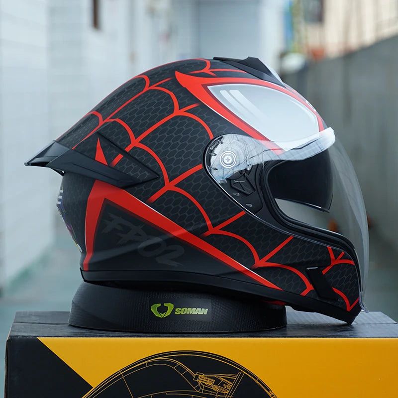 Close-up of aerodynamic shell ventilation and visor mechanism