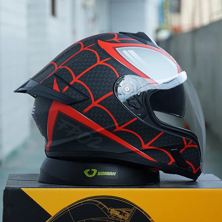 Close-up of aerodynamic shell ventilation and visor mechanism