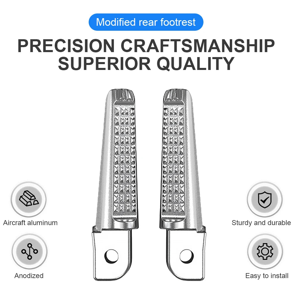 1 Pair Foot Peg Anti-Slip Foot Rests Pegs Aluminum Alloy Motorcycle Rear Footrests for Honda Phantom 150 CB190R for Yamaha