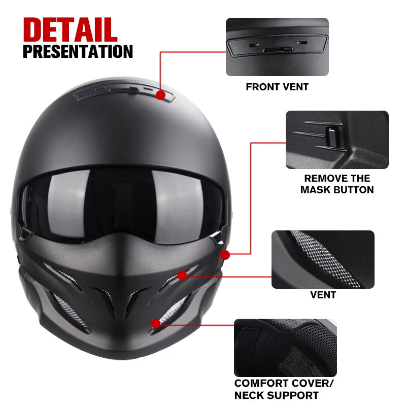 Scorpion Helmet Detachable Multi-purpose Combination Helmet Motorcycle Half Predator Helmet