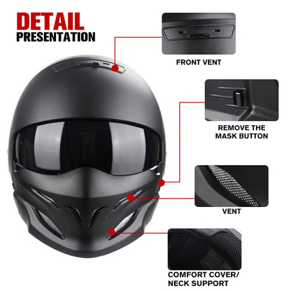 Scorpion Helmet Detachable Multi-purpose Combination Helmet Motorcycle Half Predator Helmet