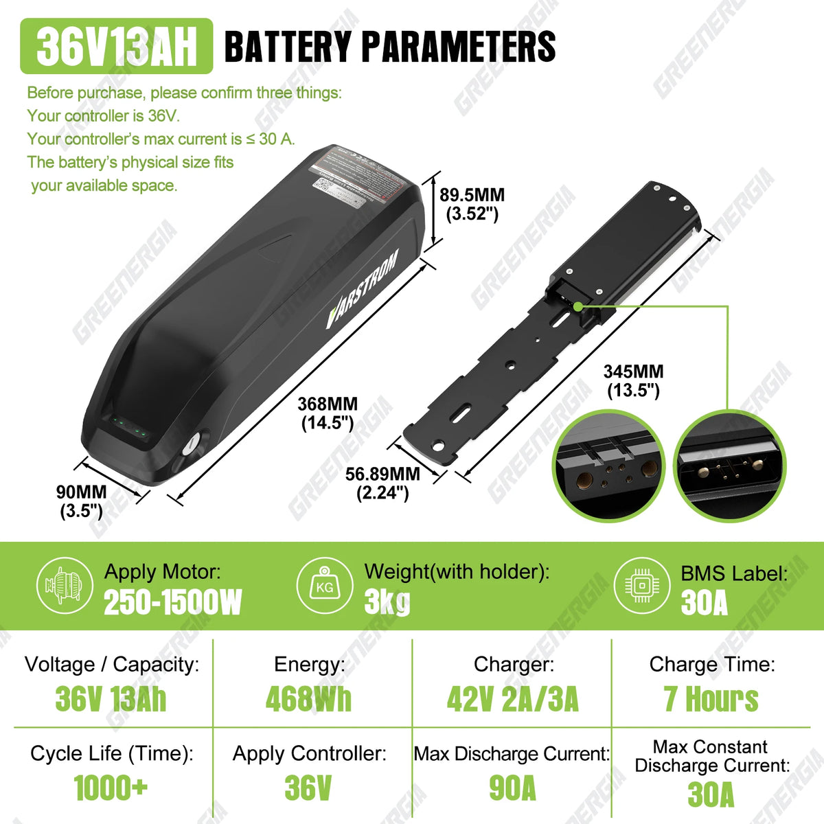 36V13Ah Downtube