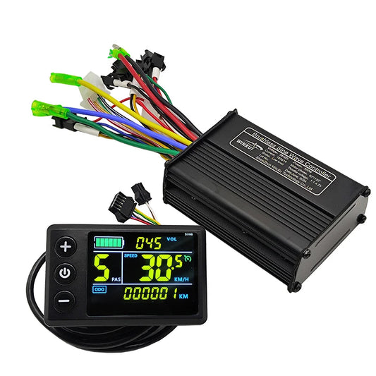 36V 48V 500W 25A E-Bike FOC Sine Wave Brushless Motor Controller S866 Colour LCD Display Set for Electric Bicycle Scooter Repair