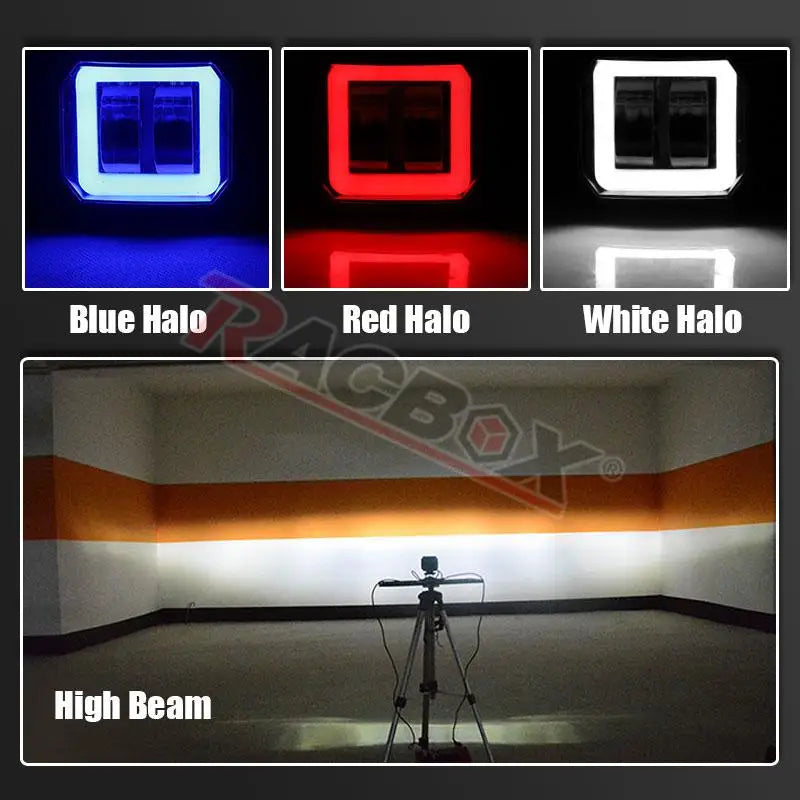3 Inch LED Signal Lights Headlight Foglamp Round Square DRL Spot Beam Angle Eye Adjustable Bracket For Motorcycle Bike Automoble