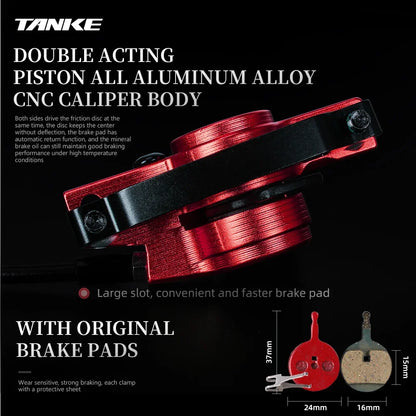 TANKE MTB Bike Hydraulic Disc Brake Set 160mm Rotors Oil Calliper Plate Front Rear Mountain Bicycle