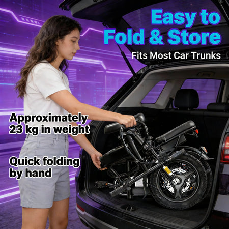 T5 compact folded e-bike for storage