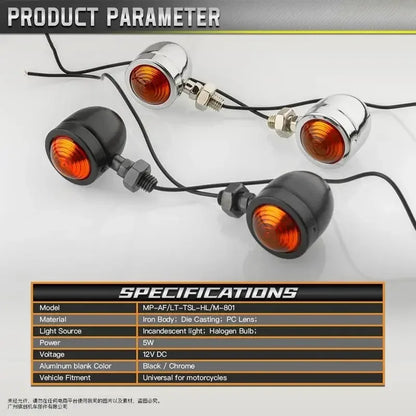 2pcs Motorcycle Turn Indicator Daytime Mini Motorcycle Running Lights for Rear and Head Turn Round Running Lights for Motorcycle