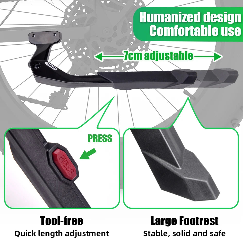 RBRL Adjustable Bicycle Kickstand - Aluminium Alloy for 24-29" Bikes