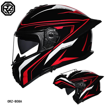 Motorcycle Helmet Dual Visor Modular Flip up Full Face Helmet for Adult Men and Women DOT Approved 9 China