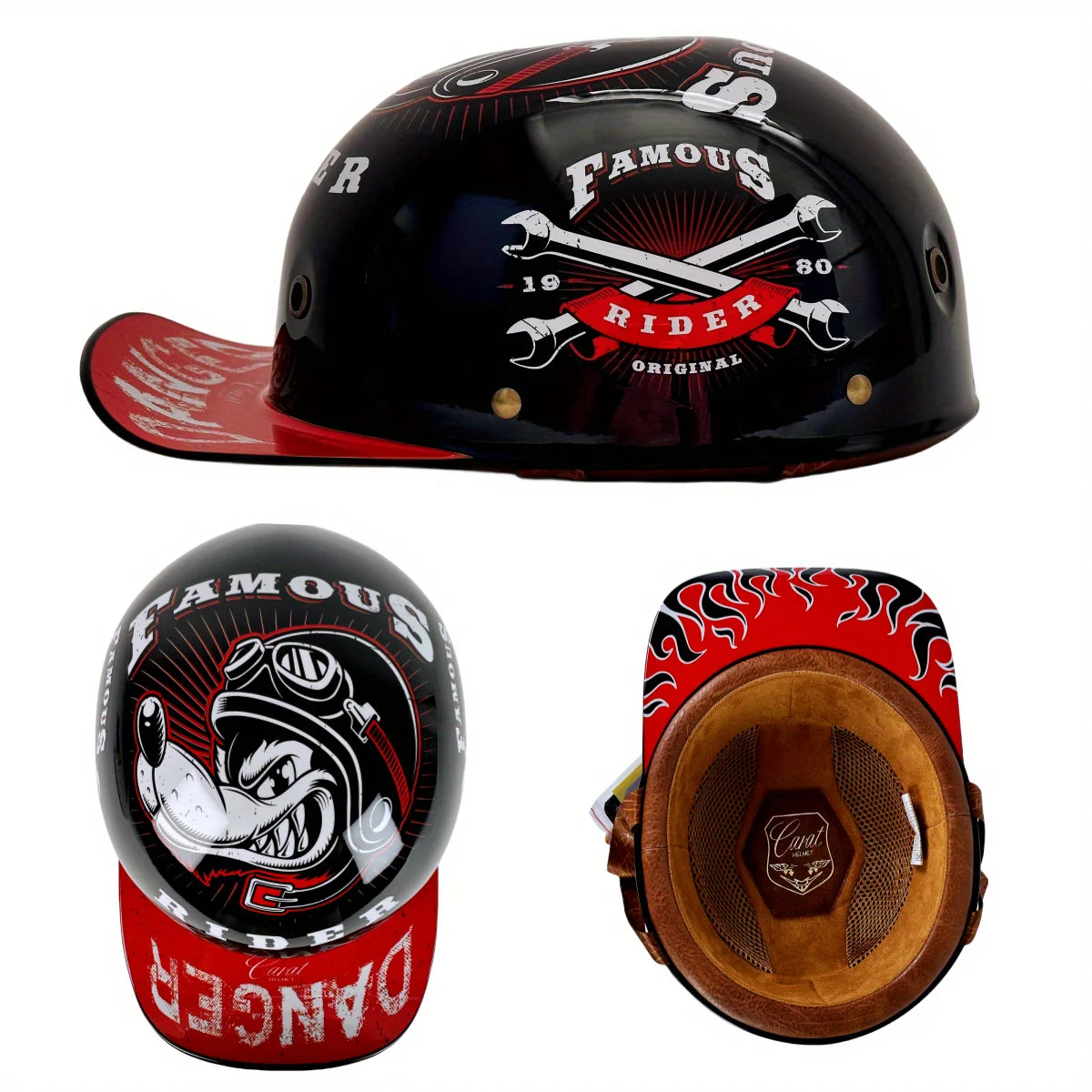 Motorcycle Helmet Men Retro Moto Helmets Half Face Baseball Cap DOT Certification Cycling Helmet