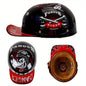 Motorcycle Helmet Men Retro Moto Helmets Half Face Baseball Cap DOT Certification Cycling Helmet Black-Wolf