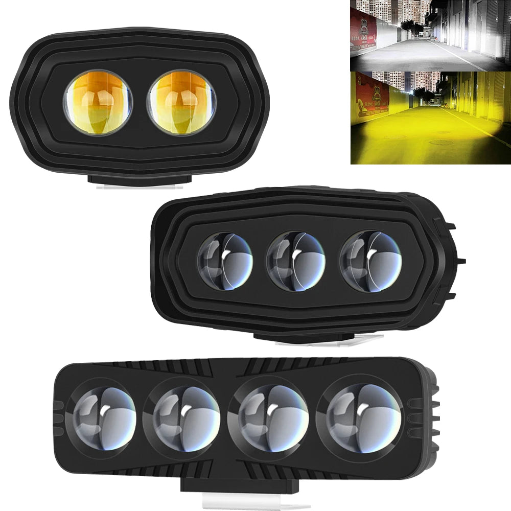 2/3/4 chip lens Spotlight Motorcycle light bulb headlamps Driving lights laser light LED additional Light bulb for moto SUV ATV