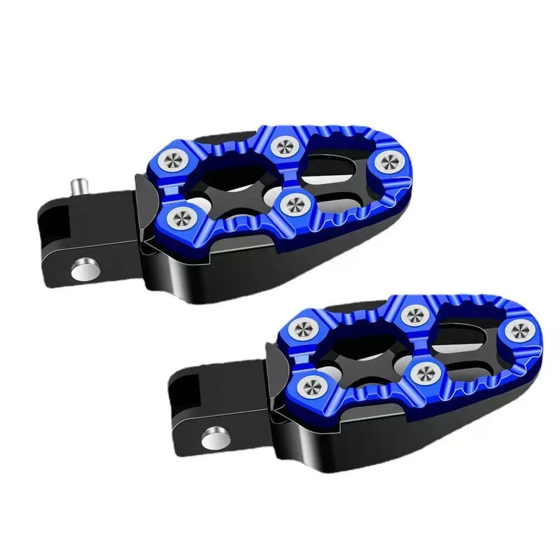 1 Pair Universal Aluminum Alloy Foot Pedals Angle Adjustable for Motorcycle Scooter ATV E-Bike Foot Rests Foot Pegs