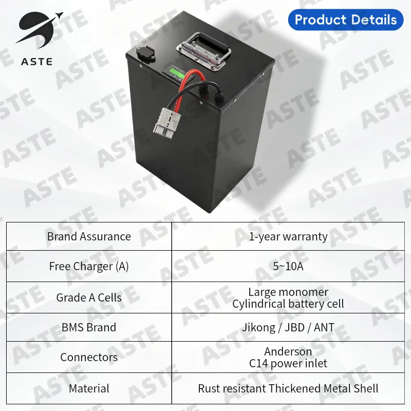 High Capacity 72V 30Ah to 100Ah LiFePO4 Battery